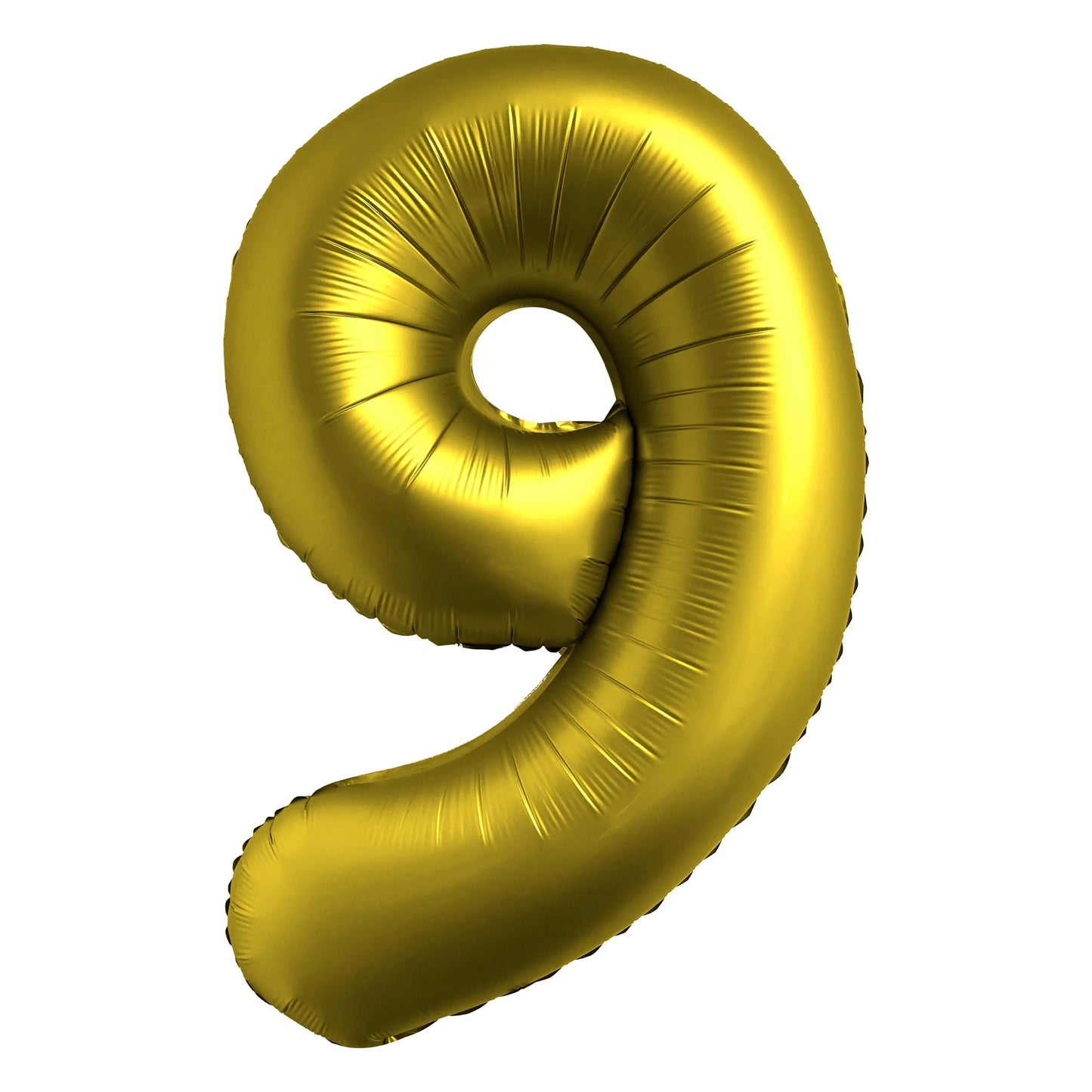 Gold number 9 balloon on a white background