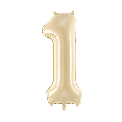 beige  number '1' balloon on a white background