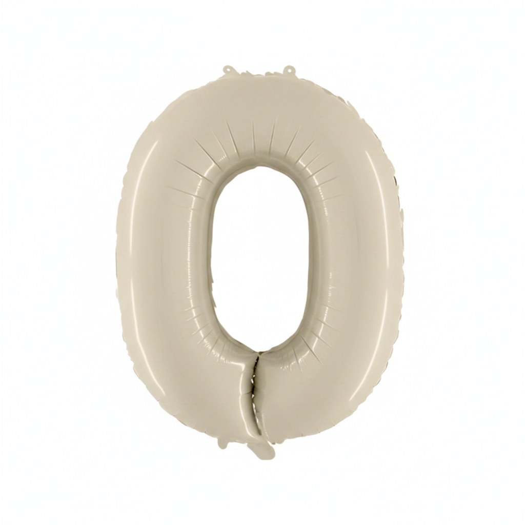 Satin Cream Number Balloon 0