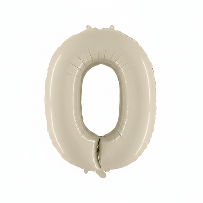 Satin Cream Number Balloon 0