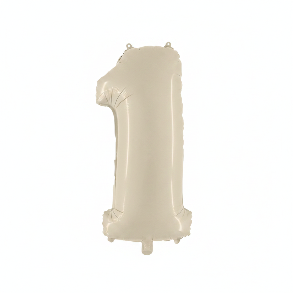 Satin Cream Number Balloon 1