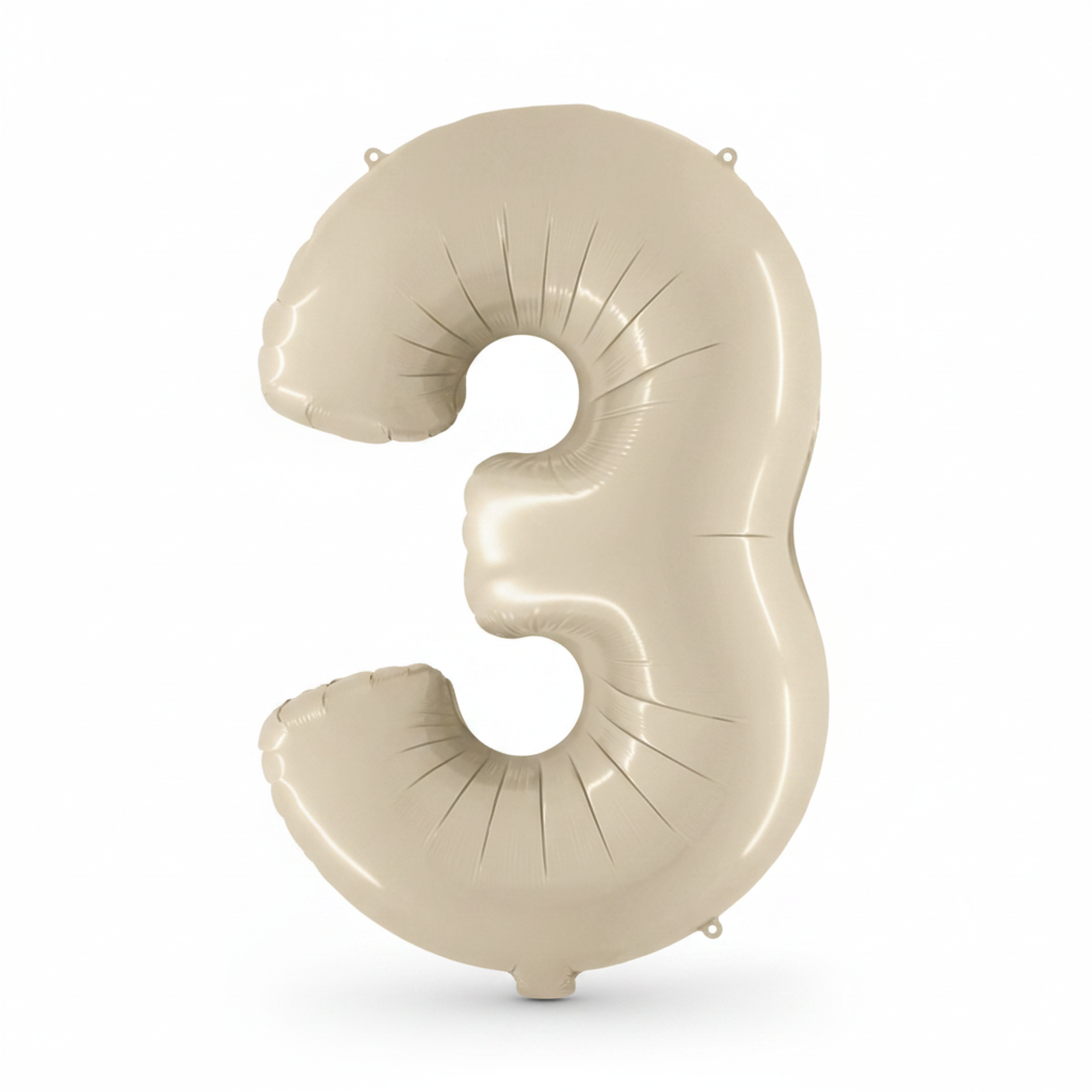 Satin Cream Number Balloon 3