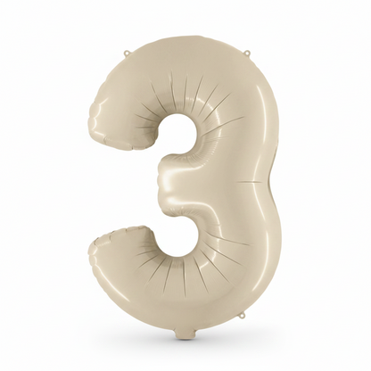 Satin Cream Number Balloon 3