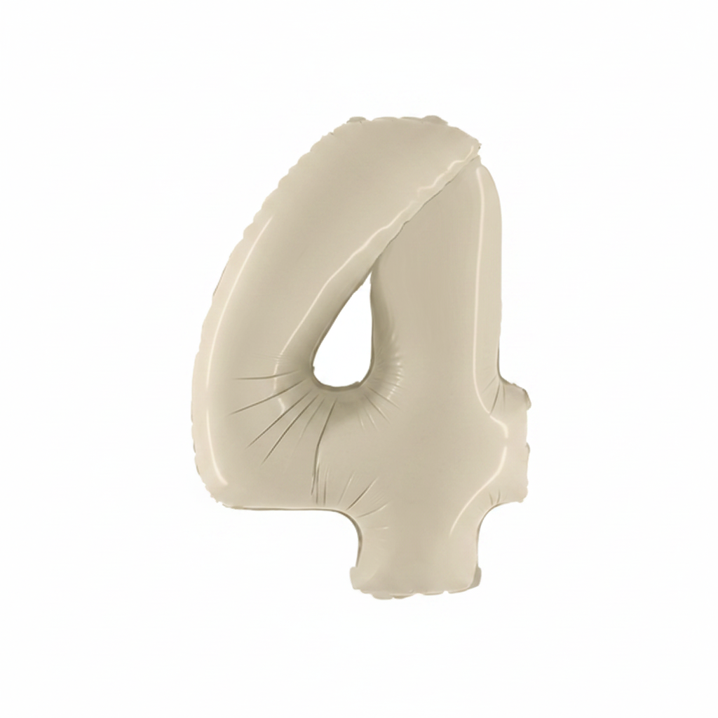 Satin Cream Number Balloon 4