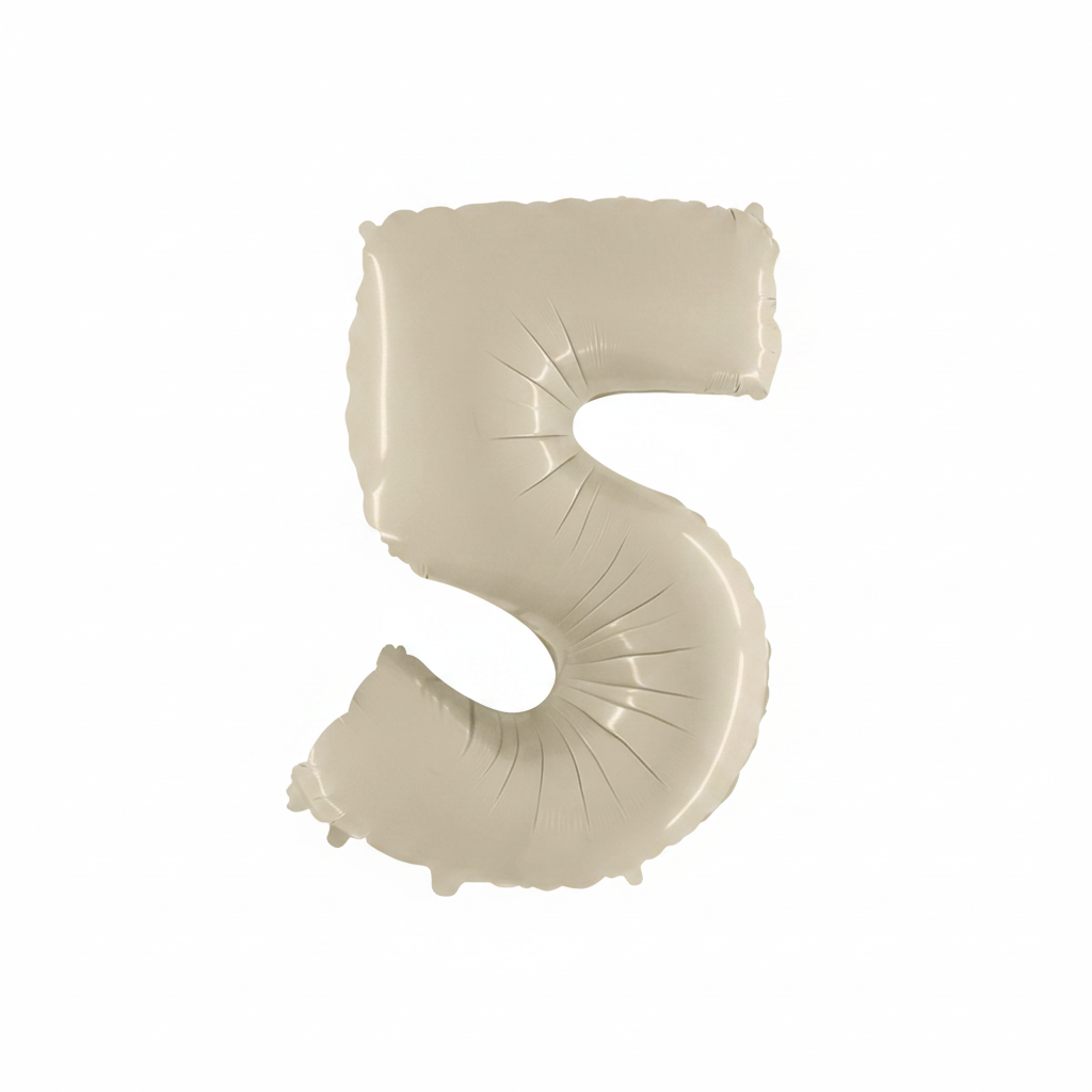 Satin Cream Number Balloon 5