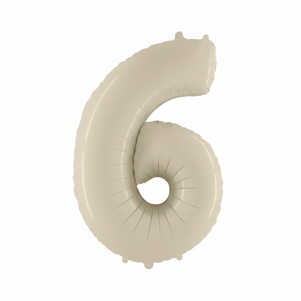 Satin Cream Number Balloon 6