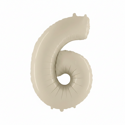 Satin Cream Number Balloon 6
