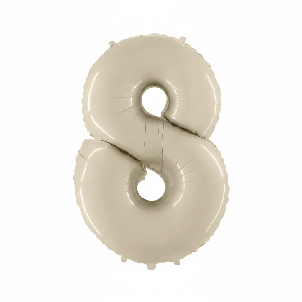 Satin Cream Number Balloon 8