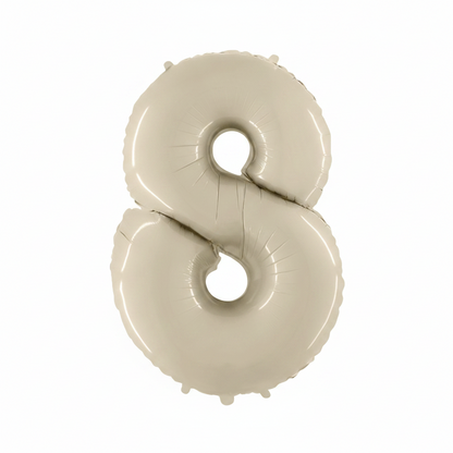 Satin Cream Number Balloon 8