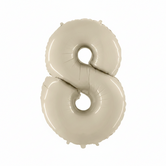 Satin Cream Number Balloon 8