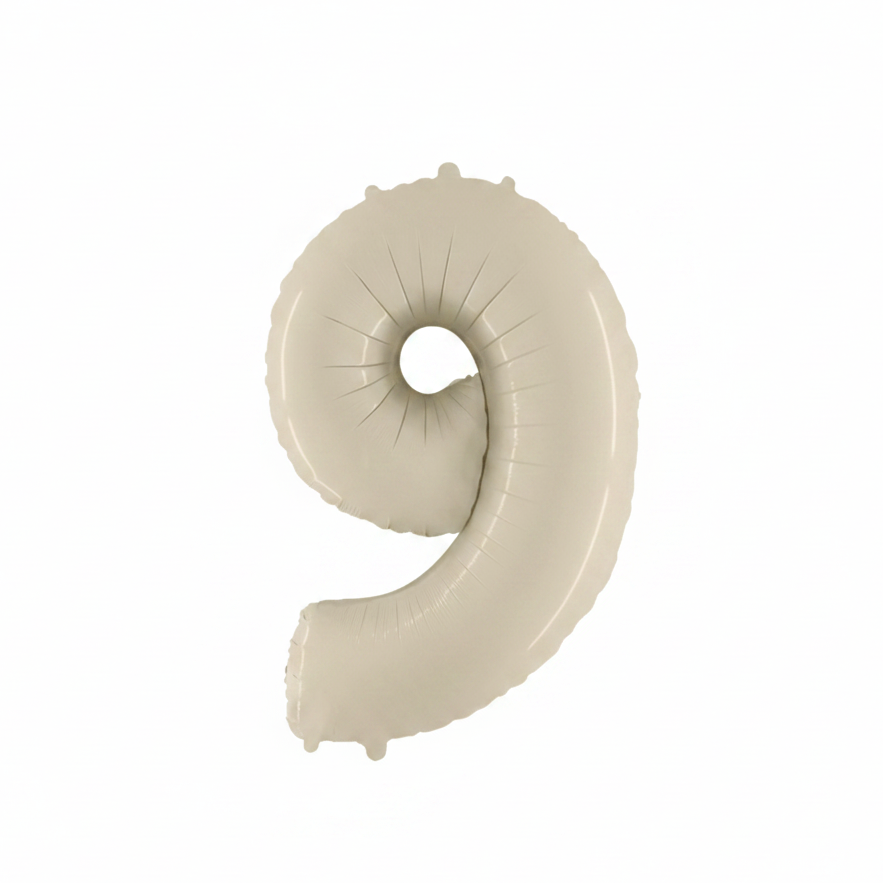 Satin Cream Number Balloon 9