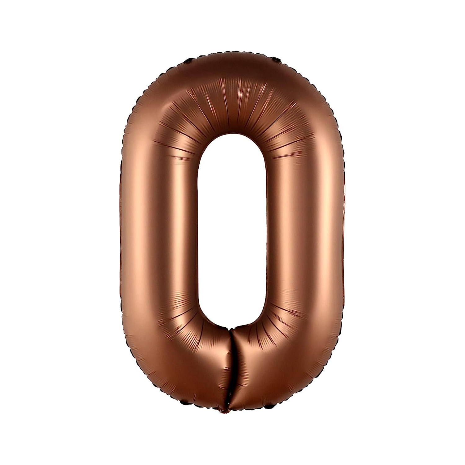 Copper number 0 balloon on a white background