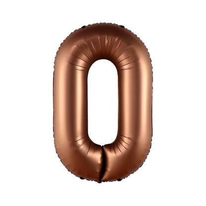 Copper number 0 balloon on a white background