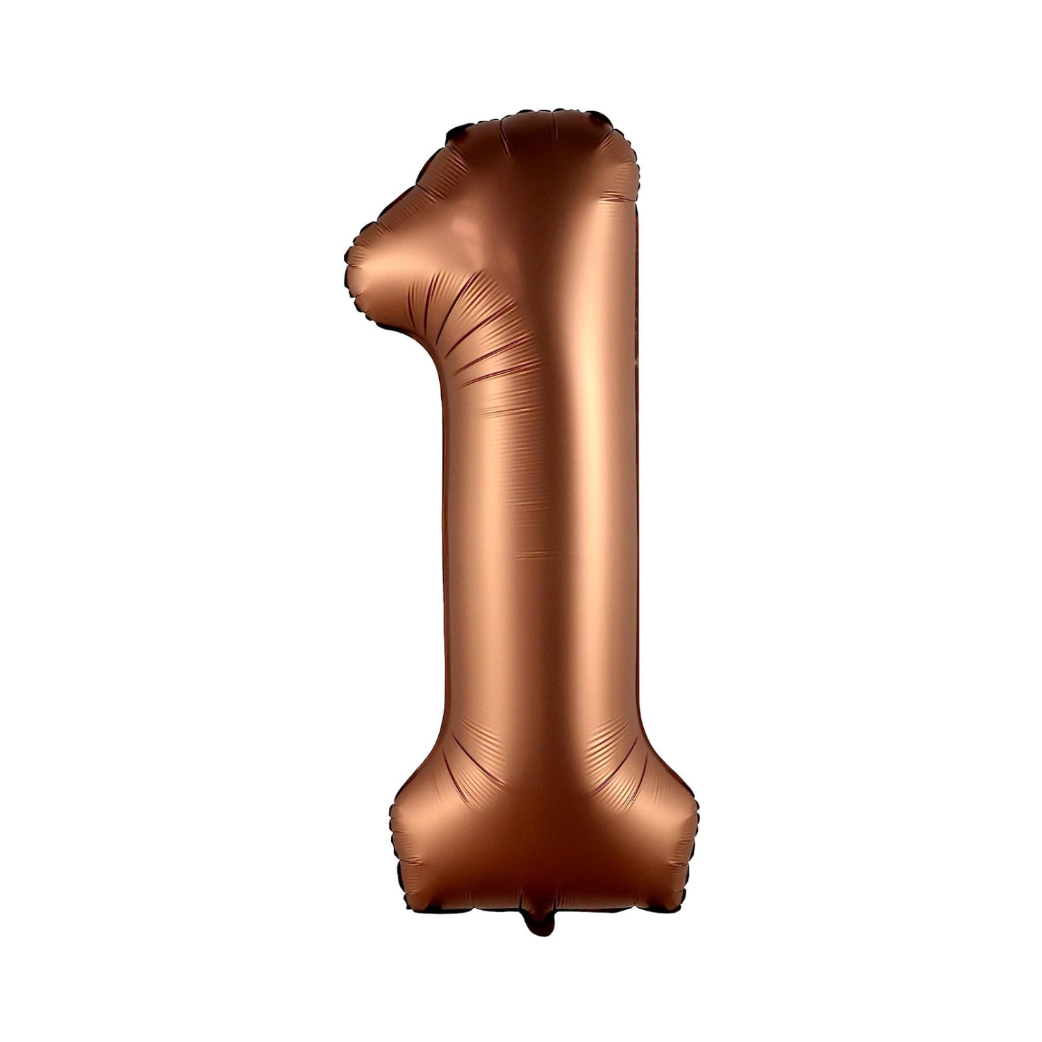 Copper number 1 balloon on a white background