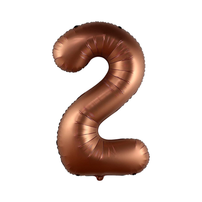 Copper number 2 balloon on a white background