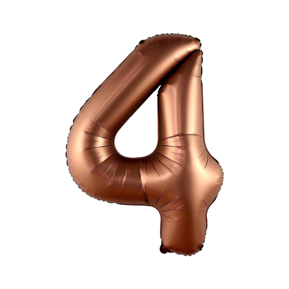 Copper number 4 balloon on a white background