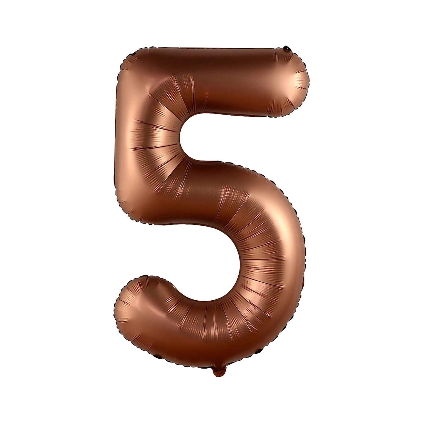 Copper number 5 balloon on a white background