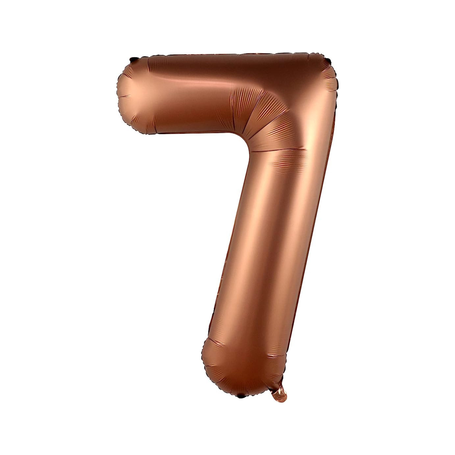 Copper number 7 balloon on a white background
