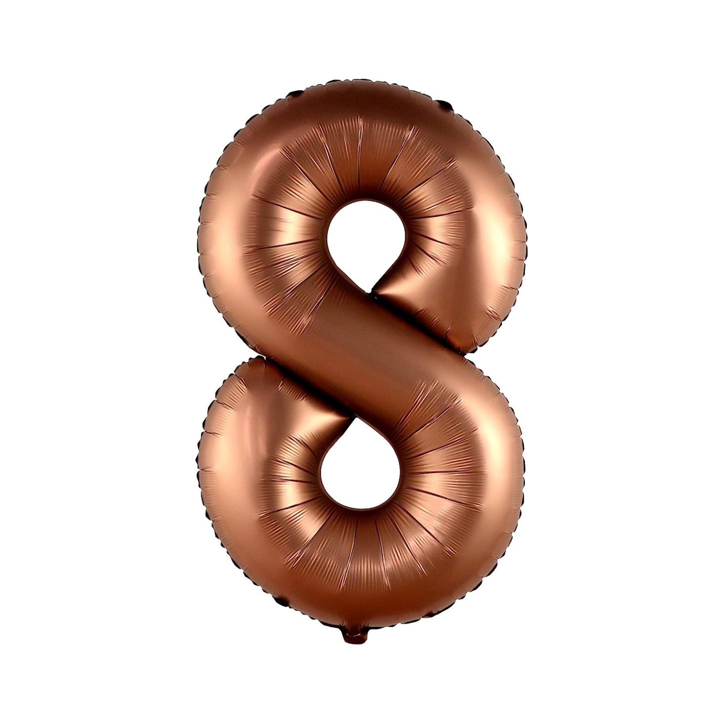 Copper number 8 balloon on a white background
