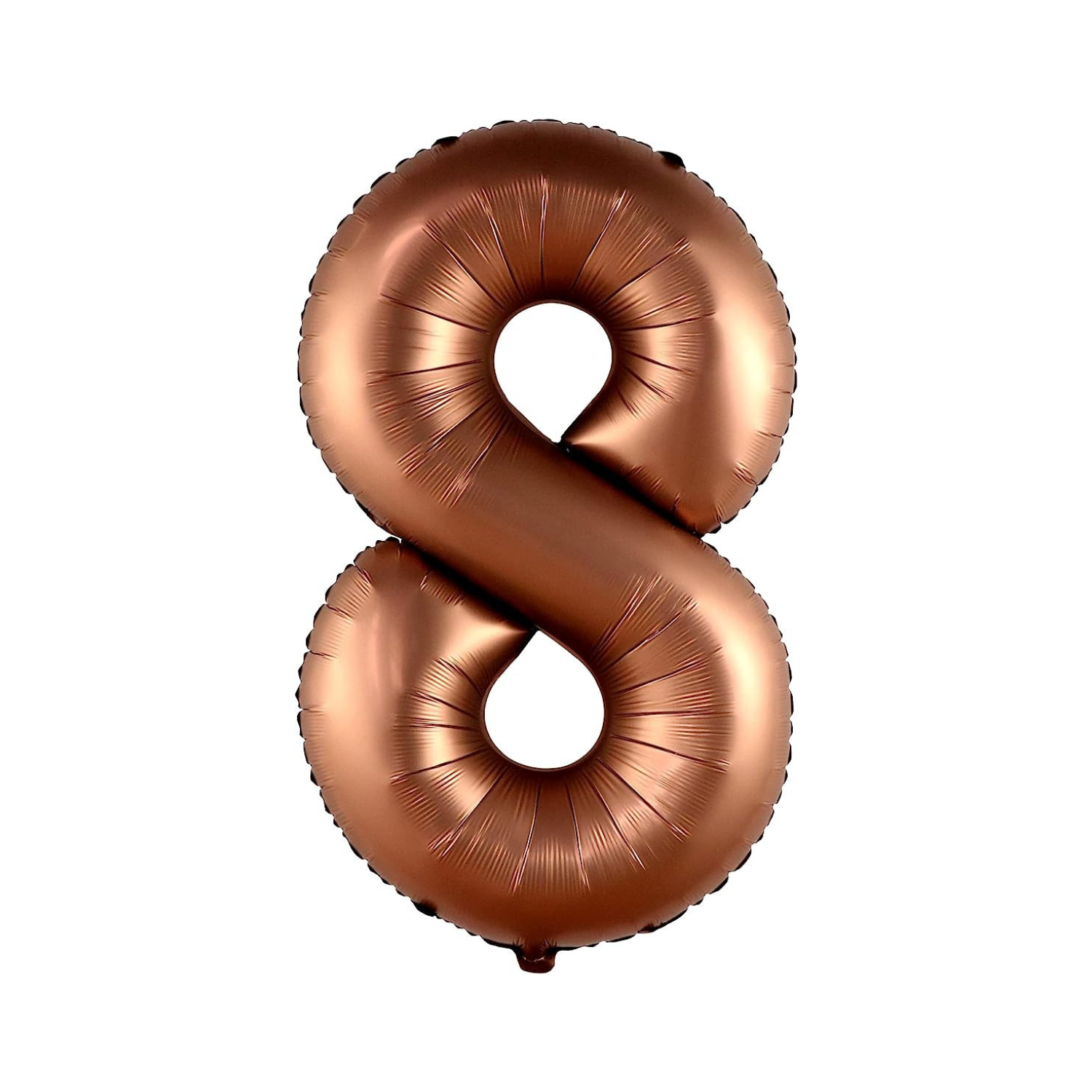 Copper number 8 balloon on a white background