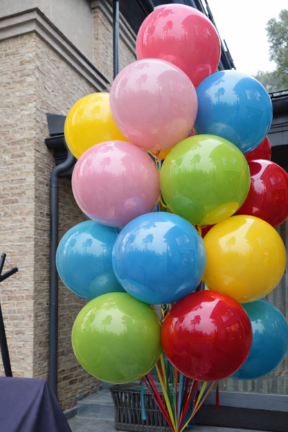 Colorful double bubble balloon bouquet for celebration decor in Brooklyn