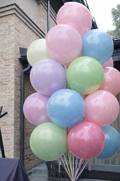 Pastel double bubble balloon bouquet for party decor in Manhattan