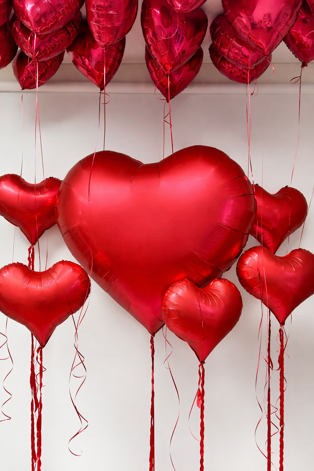 Luxury heart helium balloon installation for romantic surprise in New York City