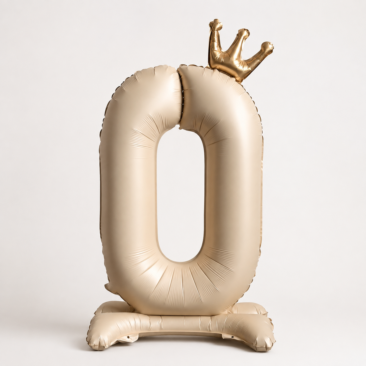 Air Filled Light Cream Number Balloon 0 for birthdays, milestone celebrations, and elegant party decor in Staten Island