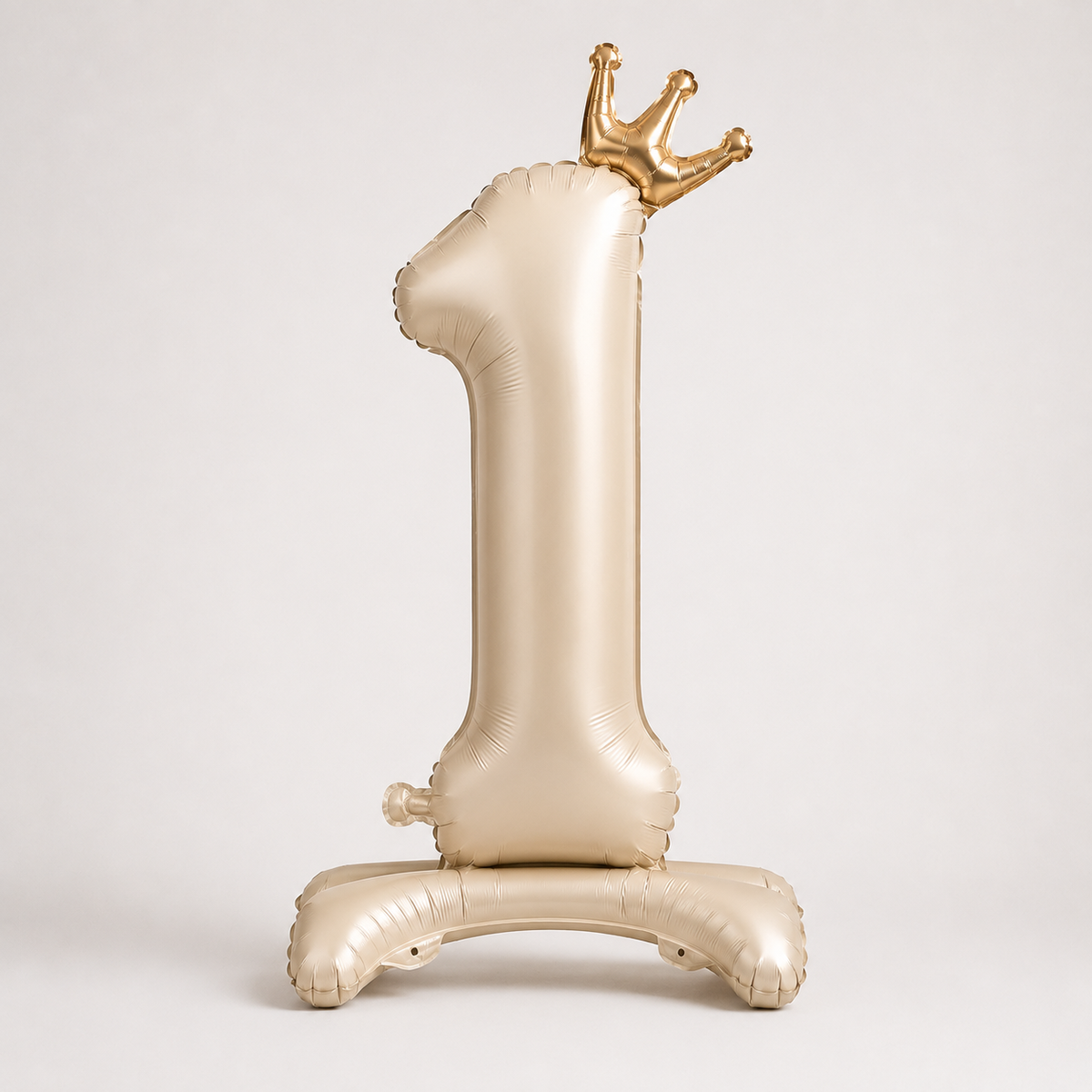 Air Filled Light Cream Number Balloon 1 for birthdays, milestone celebrations, and elegant party decor in Brooklyn