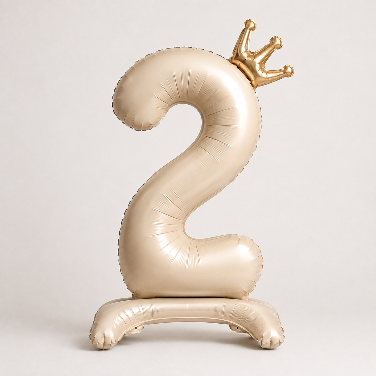 Air Filled Light Cream Number Balloon 2 for birthdays, milestone celebrations, and elegant party decor in Manhattan