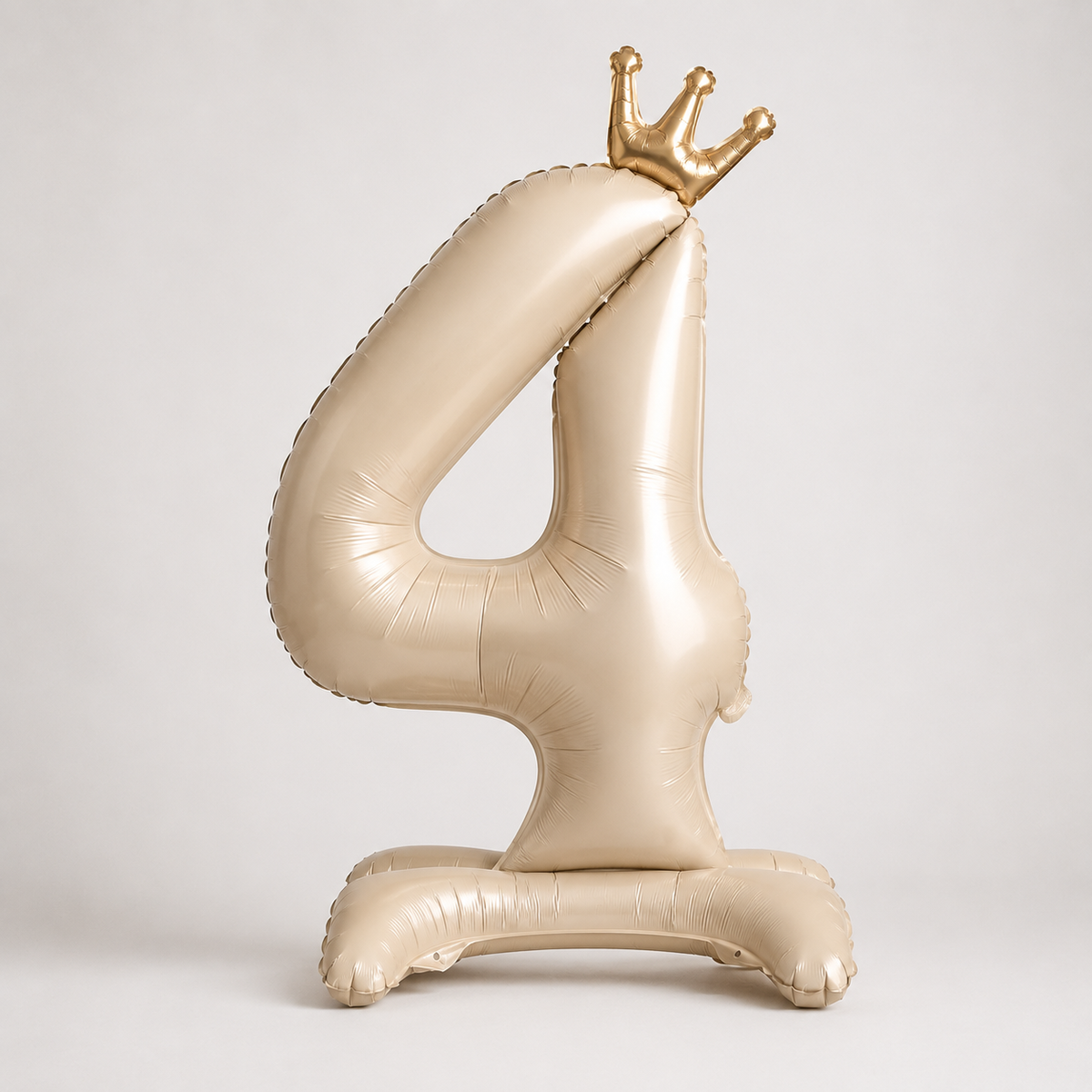 Air Filled Light Cream Number Balloon 4 for birthdays, milestone celebrations, and elegant party decor in New York