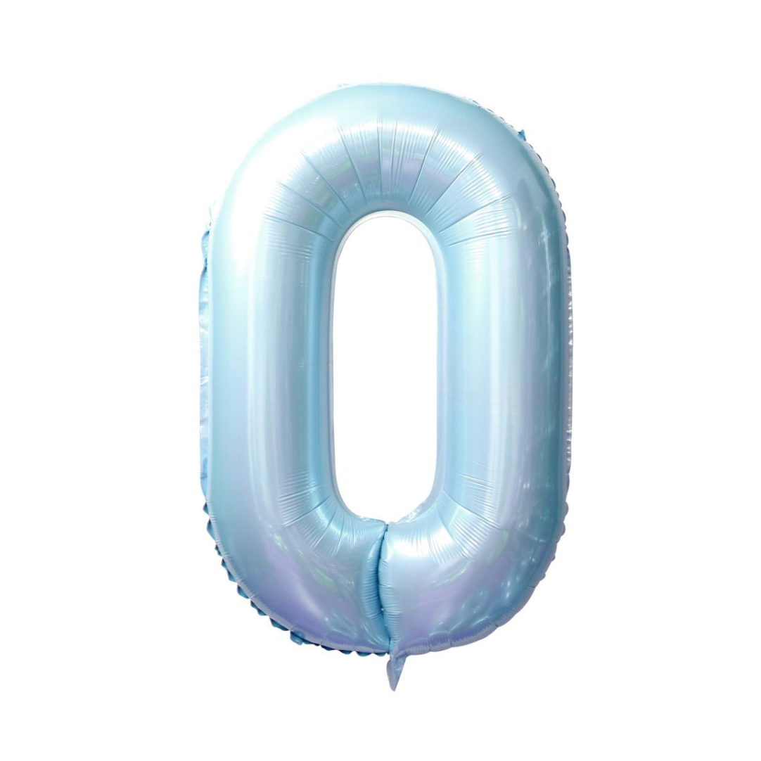 Baby Blue number 0 balloon