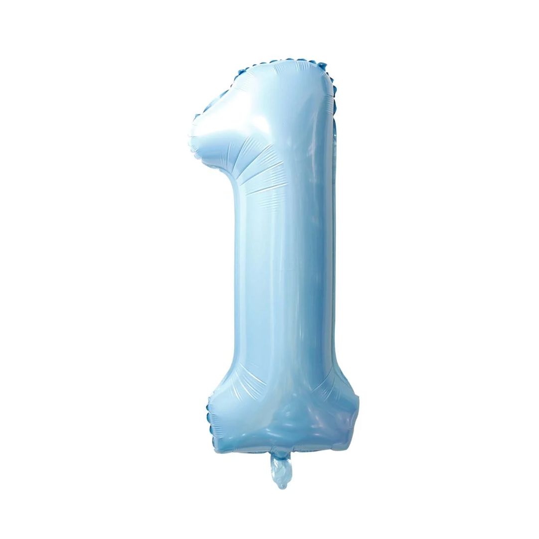 Baby Blue number 1 balloon