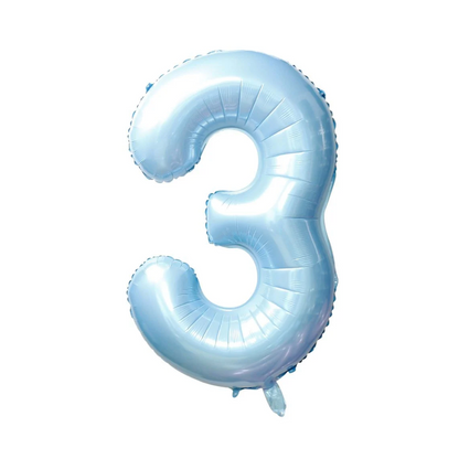 Baby Blue number 3 balloon
