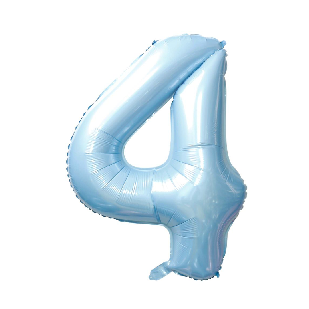 Baby Blue number 4 balloon