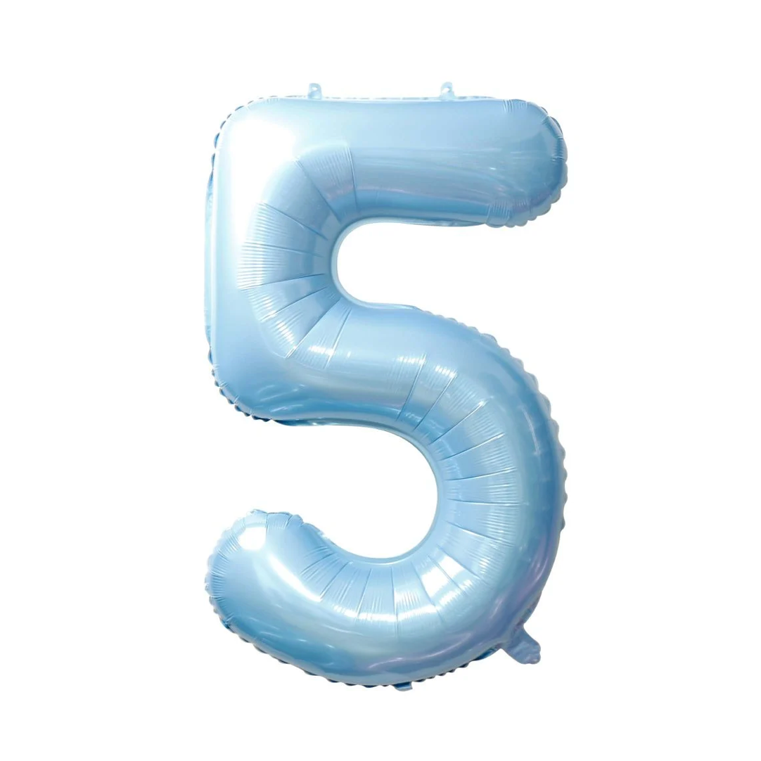 Baby Blue number 5 balloon