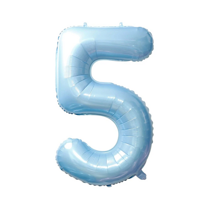 Baby Blue number 5 balloon