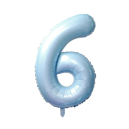 Baby Blue number 6 balloon