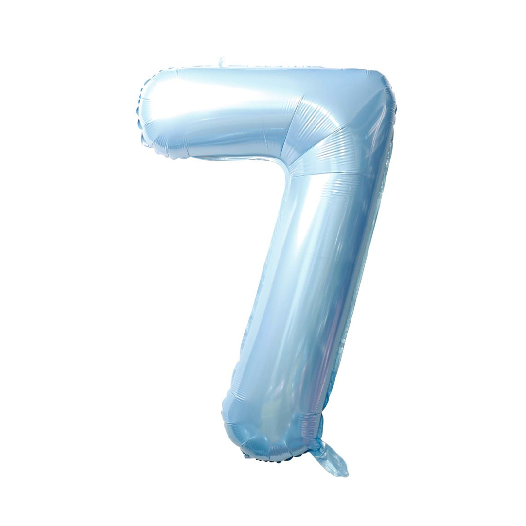 Baby Blue number 7 balloon