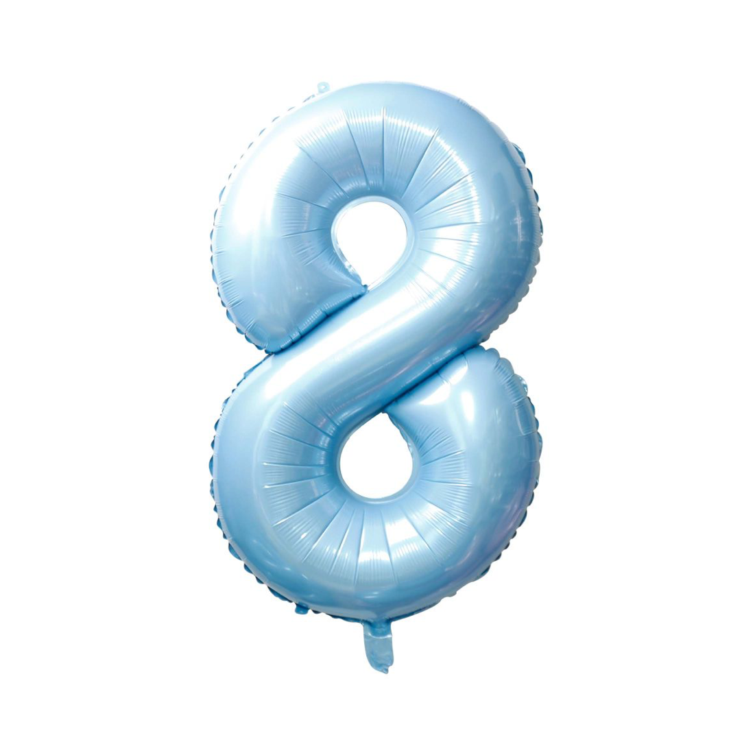 Baby Blue number 8 balloon