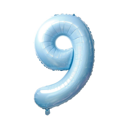 Baby Blue number 9 balloon
