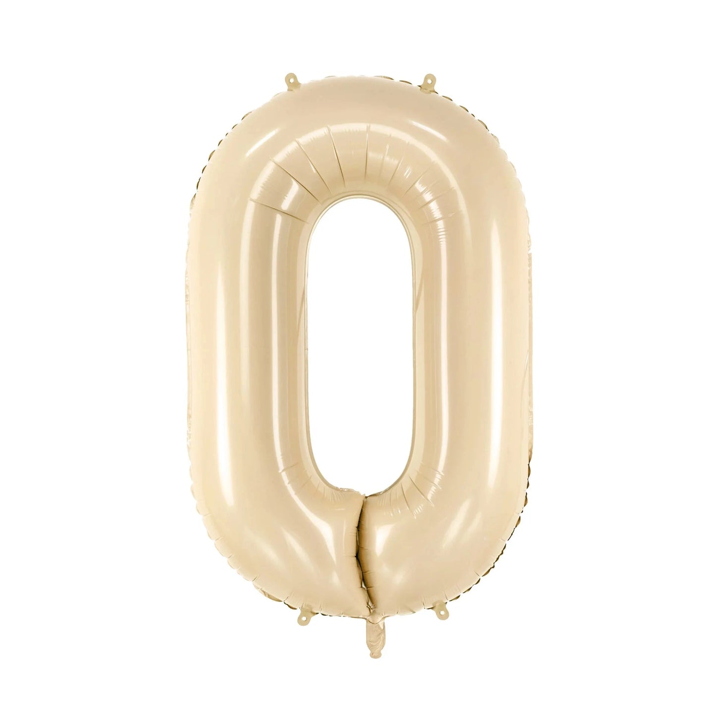 Beige number '0' balloon on a white background