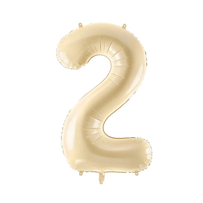 Beige number 2 balloon on a white background