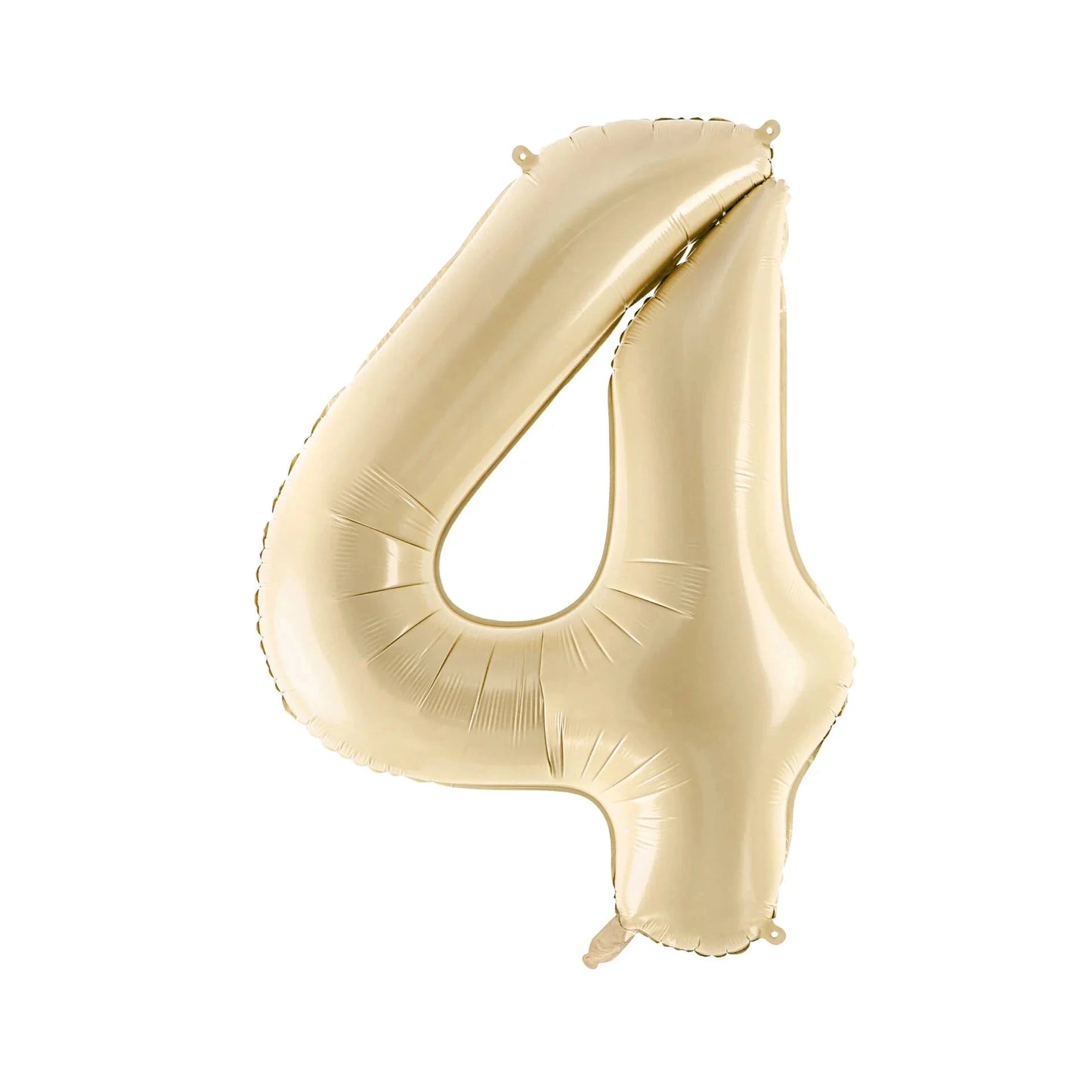 Beige number 4 balloon on a white background