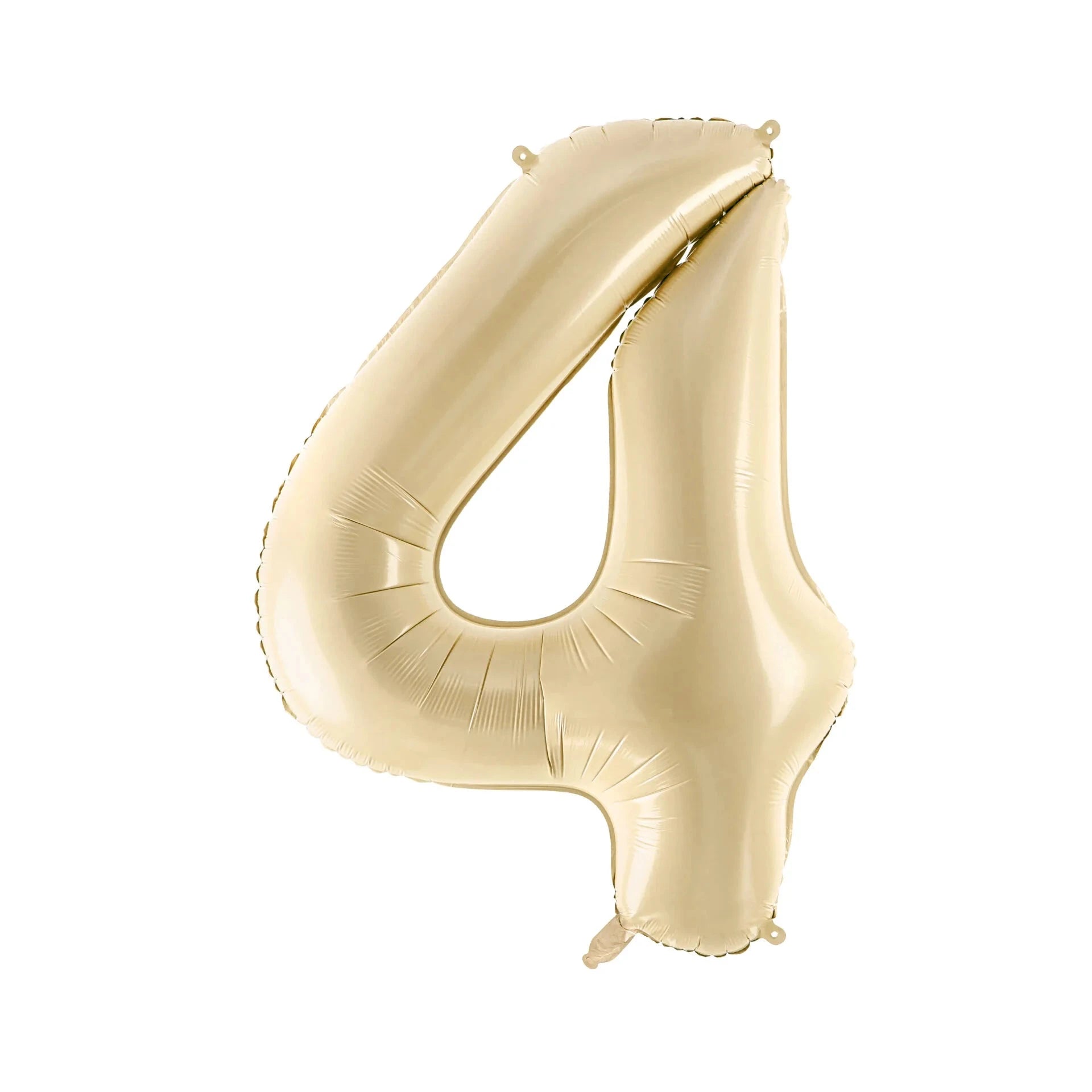 Beige number 4 balloon on a white background