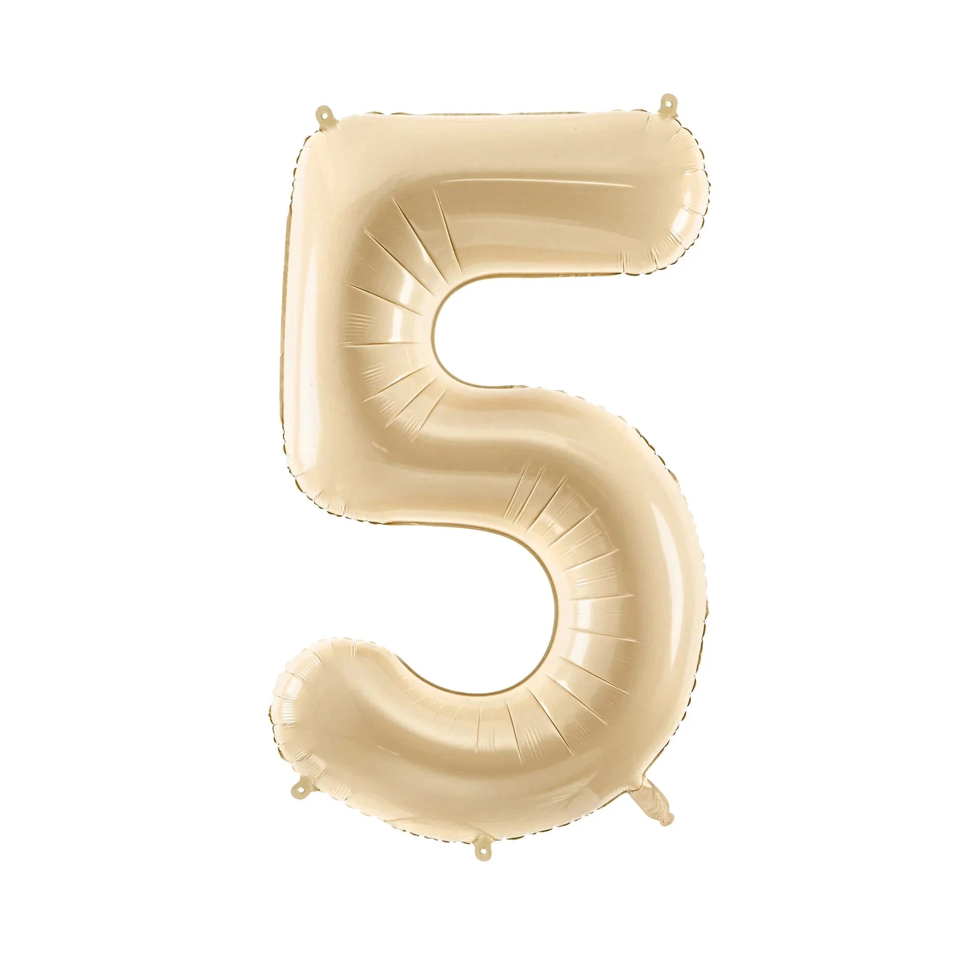 Beige number 5 balloon on a white background