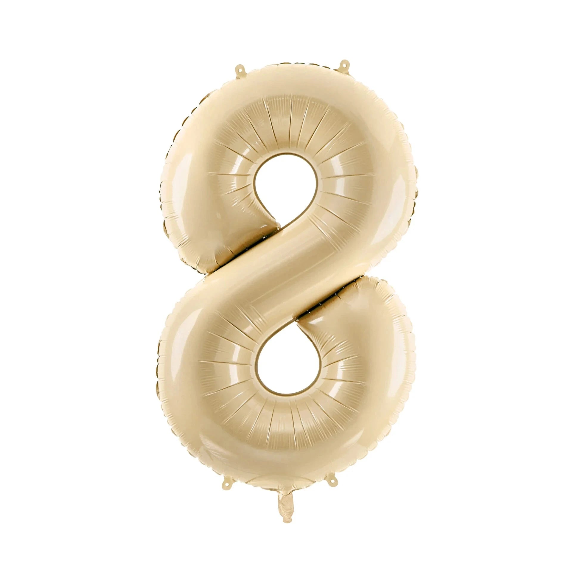 Beige number 8 balloon on a white background
