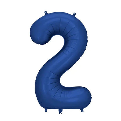 Blue number '2' balloon on a white background