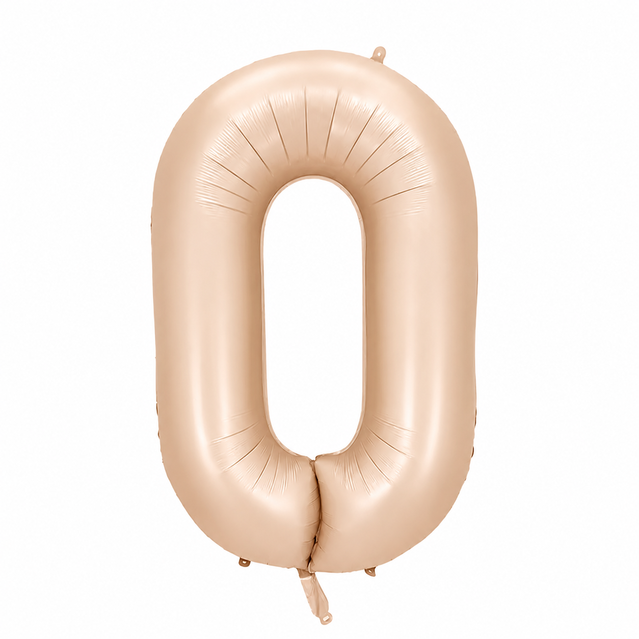 blush number 0 balloon on a white background