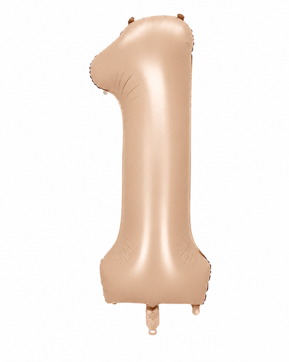blush number 1 balloon on a white background